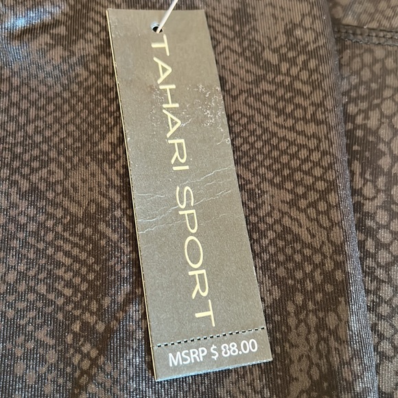 Tahari Sport / Elie Tahari Snakeskin Black Leggings / Yoga / Activewear - Picture 5 of 10